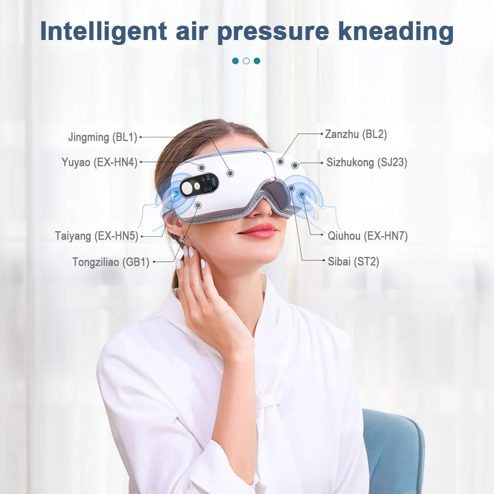 Electric Eye Massager 3 Speed Hot Compress Vibration Relieves Eye Fatigue Improve Sleep Timed Eye Care Machine